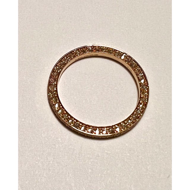 2010s 18k Yellow Gold White Diamond Band Size 5.5 For Sale - Image 5 of 5