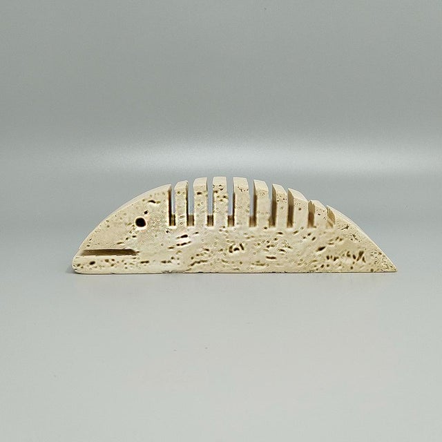 1970s original big travertine fish sculpture by enzo mari for f.lli mannelli. The item is in excellent condition. Made in...