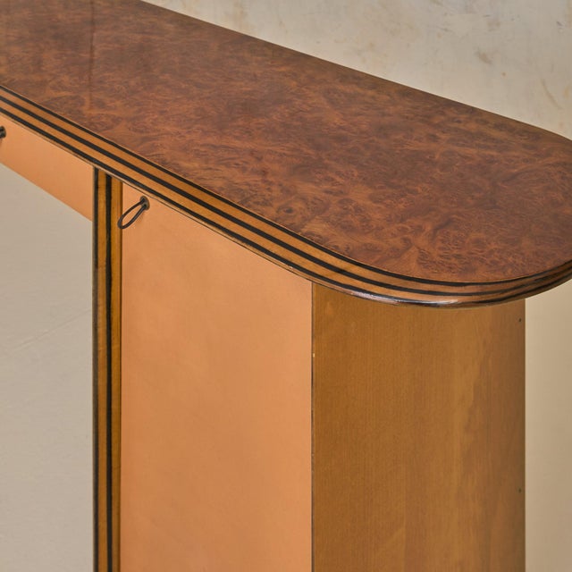 Italian ‘Artona’ Wood + Leather Console by Afra & Tobia Scarpa for Maxalto, 1975 For Sale - Image 11 of 12