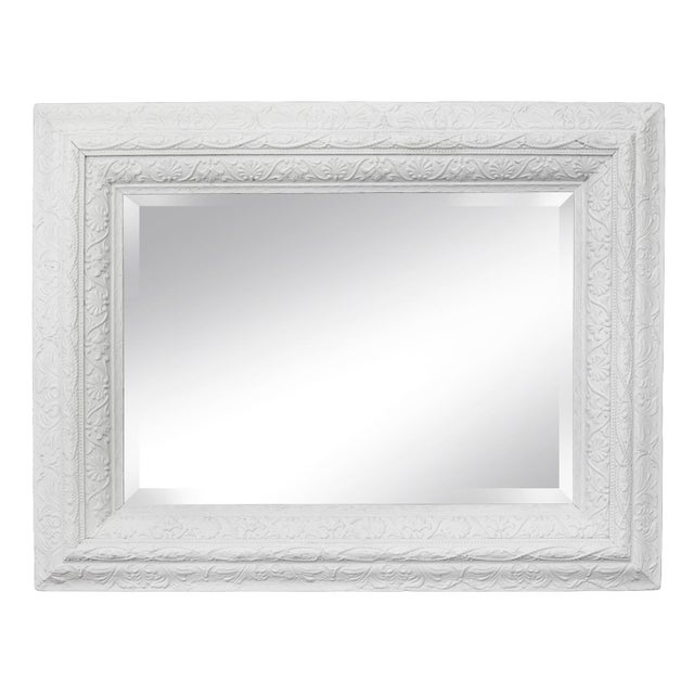 Ivory Victorian Wide Framed Mirror For Sale - Image 4 of 8