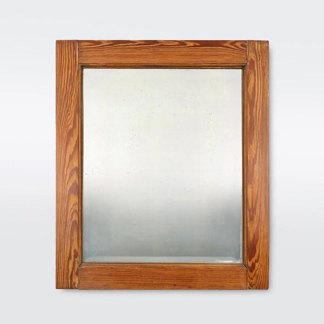 French Mirror with Warm Pine Wood Frame, 1900s For Sale - Image 11 of 11