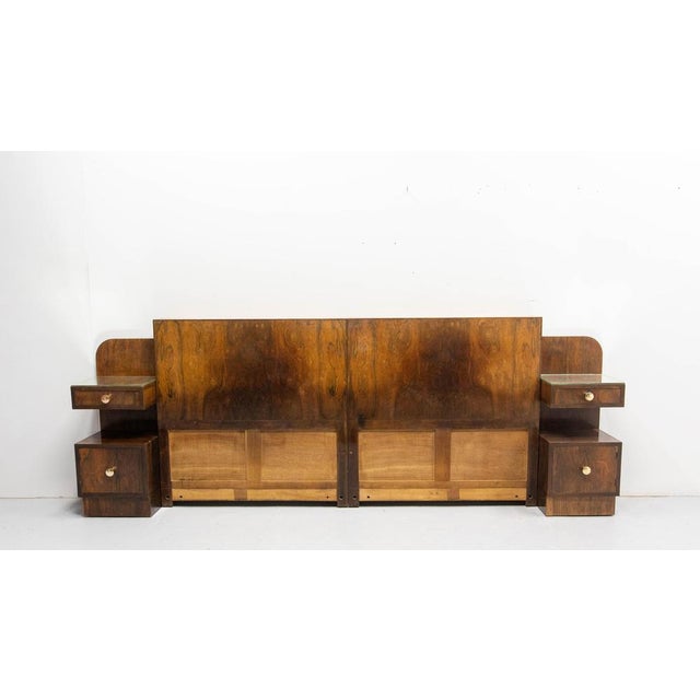 French Art Deco King Size Bed in Walnut, 1930 For Sale - Image 16 of 18