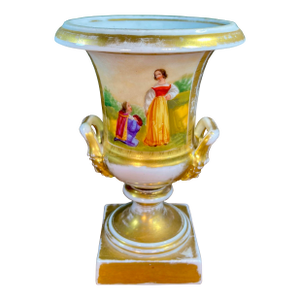 Antique Old Paris Porcelain Hand Painted Urn Vase