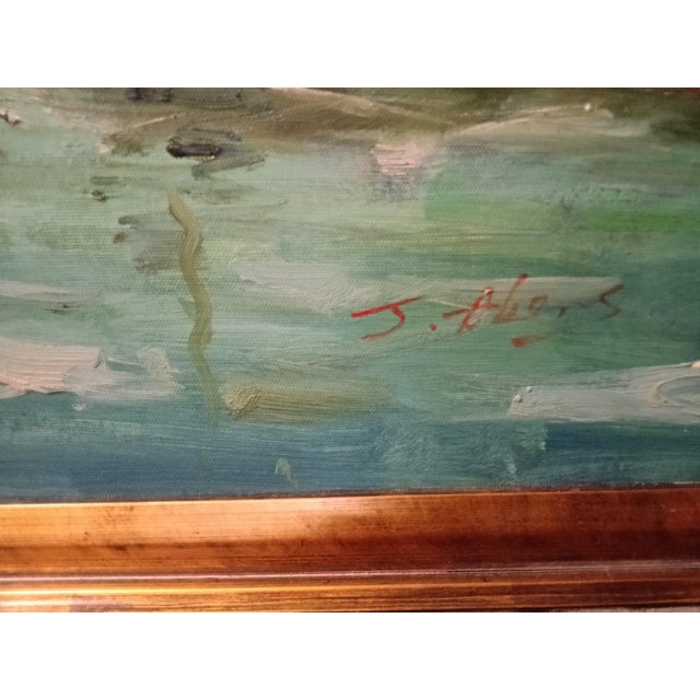 Mid-Century Modern 1950s J. Dbens MidCentury Impressionist Painting For Sale - Image 3 of 5
