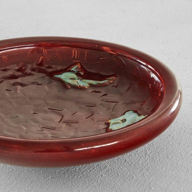 Jules Guérin Sang De Boeuf Studio Pottery Dish, 1960s For Sale - Image 6 of 8