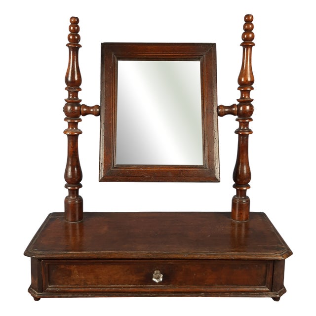 Vintage Wooden Tilting Table Top with Mirror and Display Drawer, 1950s For Sale