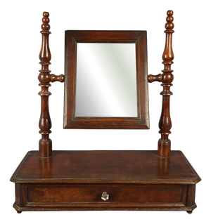 Vintage Wooden Tilting Table Top with Mirror and Display Drawer, 1950s
