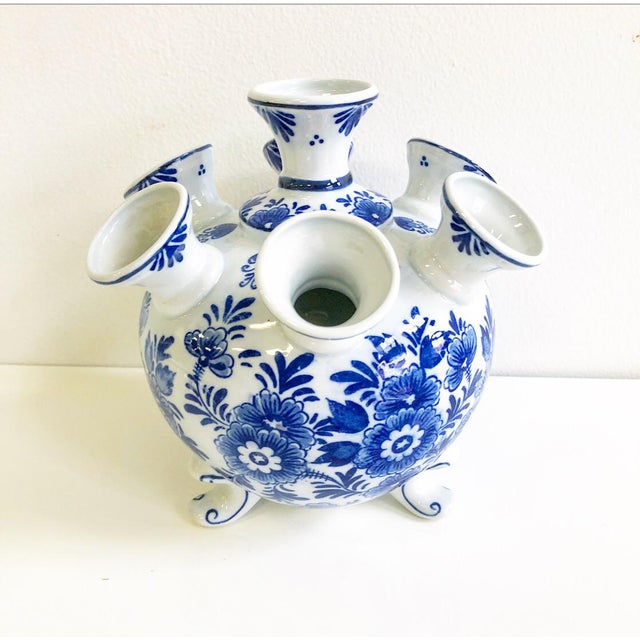 Blue & White Delft Tulipiere Vase Chairish