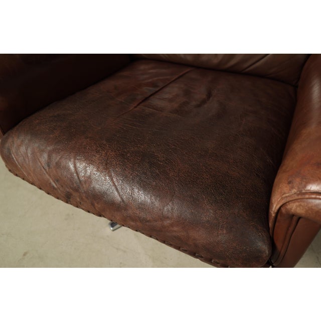 DS-31 Reclining Swivel Lounge Chair in Leather from de Sede, Switzerland, 1970s For Sale - Image 14 of 17