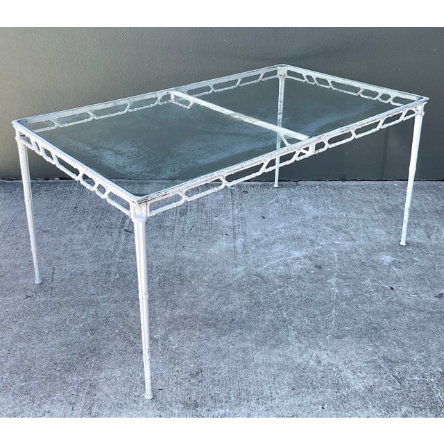 Vintage Brown Jordan “Calcutta” Metal Patio Dining Table With Glass Top For Sale - Image 12 of 12
