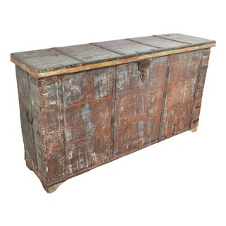 Large Indian Teak Chest, 1960s For Sale
