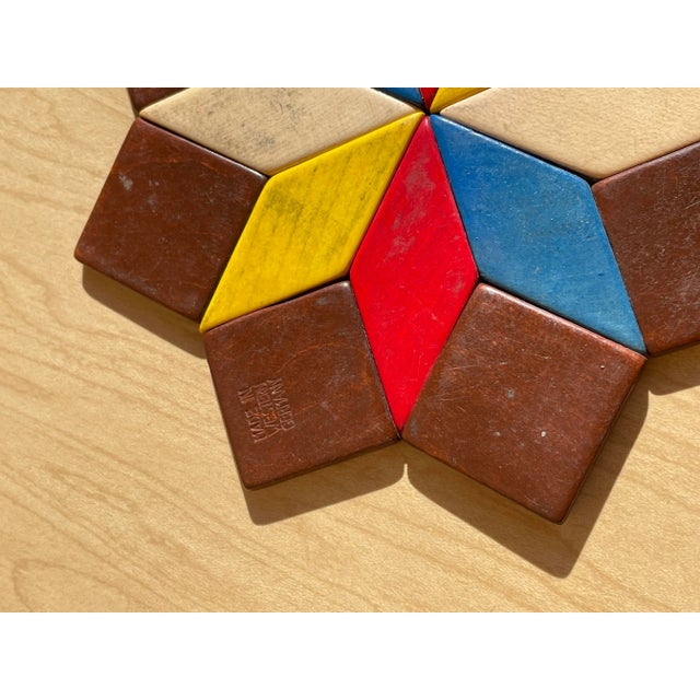 Mid-Century Modern German Painted Wood Star Coasters- a Pair For Sale - Image 6 of 9