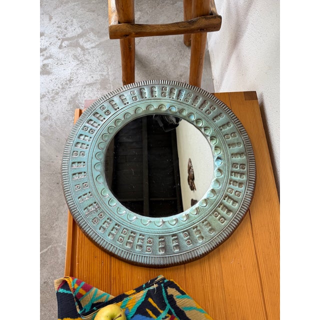 Vintage Italian Ceramic Art Mirror, 1990s For Sale - Image 9 of 18