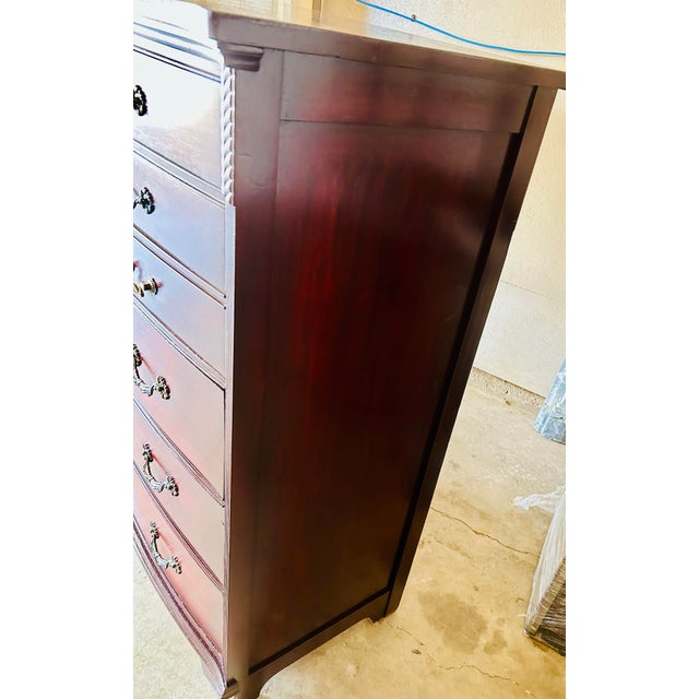 Mid 20th Century Dixie Furniture Federal Style Mahogany Chest of Drawers For Sale - Image 9 of 12