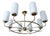 Large Vintage Italian Glass and Brass Chandelier, 1950s For Sale