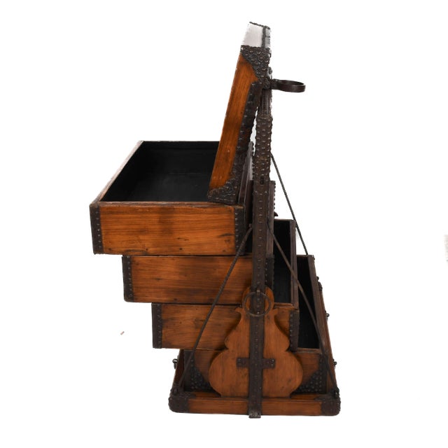 Chinese Wood and Wrought Iron Wedding Chest For Sale - Image 4 of 13