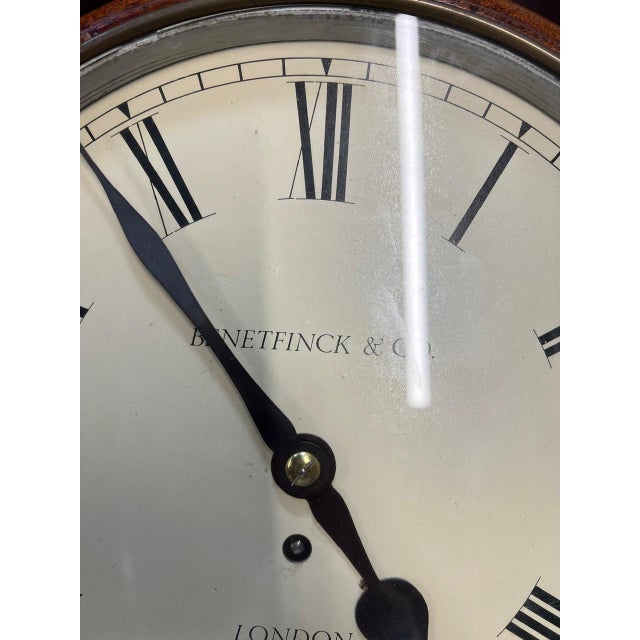 Antique Mahogany School Clock with Fusee Movement For Sale - Image 6 of 7