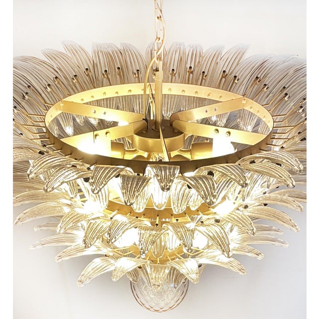 1980s Palmette Ceiling Light with 104 Smoked Glasses, 1980s For Sale - Image 5 of 18