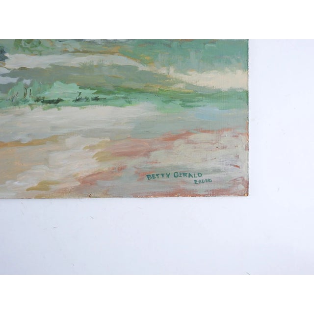 Oil on masonite of Mayan ruins at Tulum Mexico by Betty Gerald (20th Century) Texas. Signed and dated 2000 lower right...