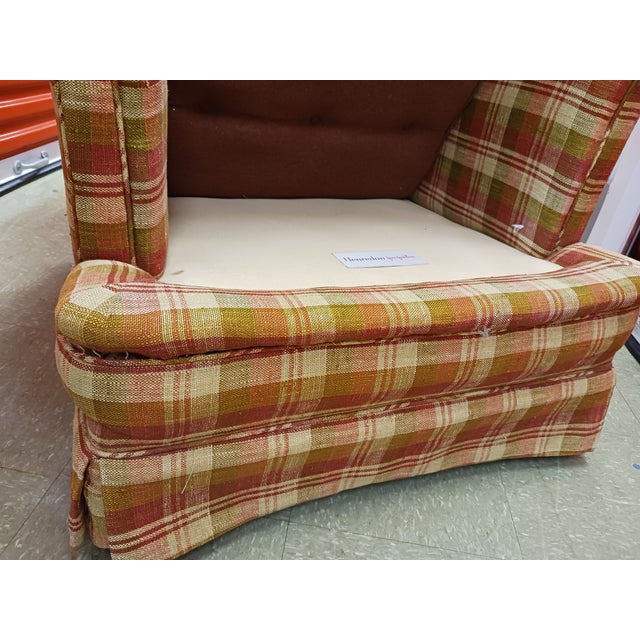 1961 Mid-Century Henredon Plaid Lounge Chair - Project Piece For Sale - Image 11 of 13