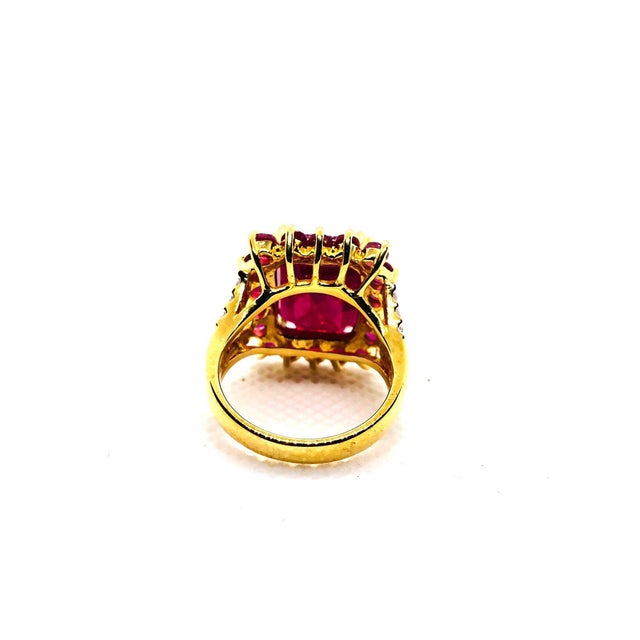 Late 20th Century Bochic “Orient” Vintage Natural Ruby & Amethyst Ring Set In 18K Gold & Silver For Sale - Image 5 of 9