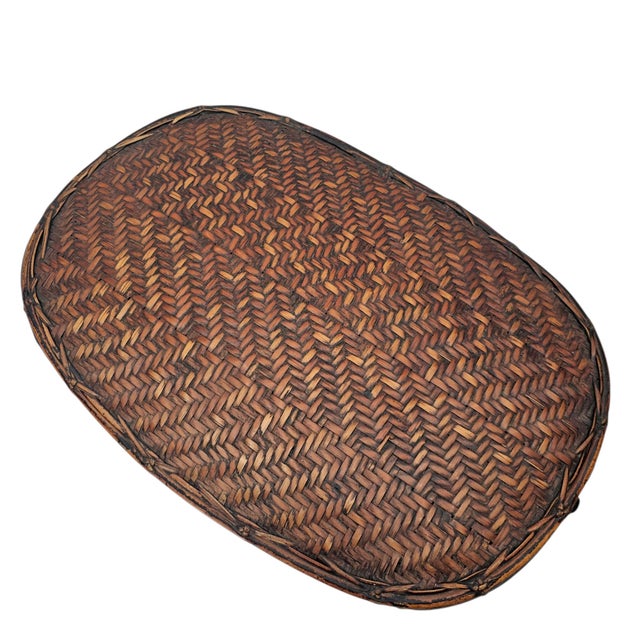 Large Philippine Bontoc Rattan and Bamboo 'Tayaan' Storage Basket 1950's 21.5" For Sale In San Francisco - Image 6 of 13