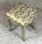 Vintage Gray and Gold Painted Wood Stool For Sale - Image 4 of 11