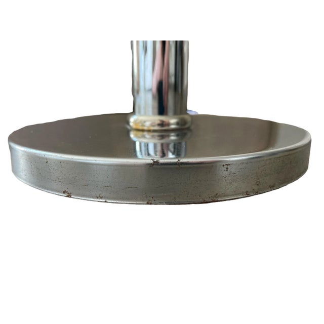 1970s Faux Bamboo Chrome Table Floor Lamp For Sale - Image 10 of 11