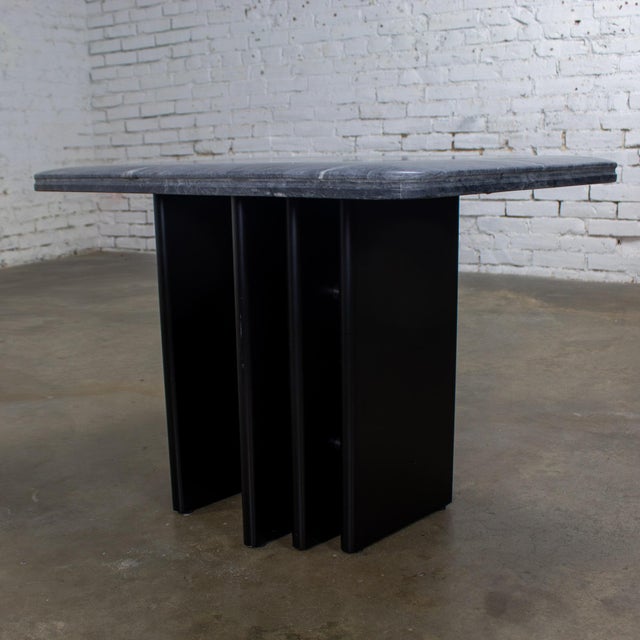 Late 20th Century Scandinavian Post Modern End or Side Table Marble Rectangle Top by Bendixen Designs Made in Denmark For Sale - Image 9 of 18