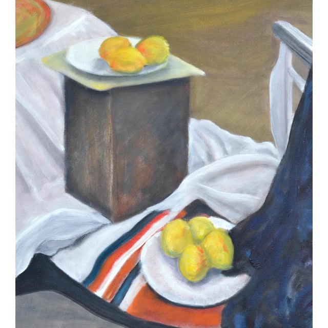 1980s 1980s "Still Life With Lemons" Still Life Oil Painting by James Pollock For Sale - Image 5 of 6