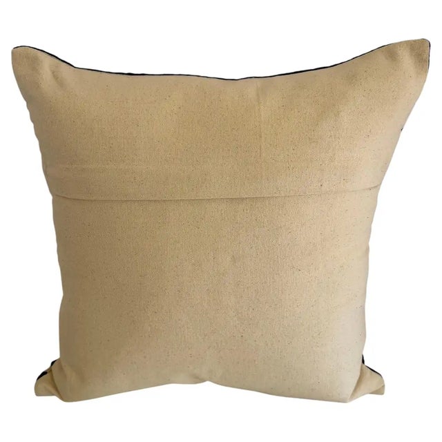 Handmade Kashmiri Crewel Zebra Pattern Wool Pillow Cover Global Chic 18 X 18 For Sale In Philadelphia - Image 6 of 6