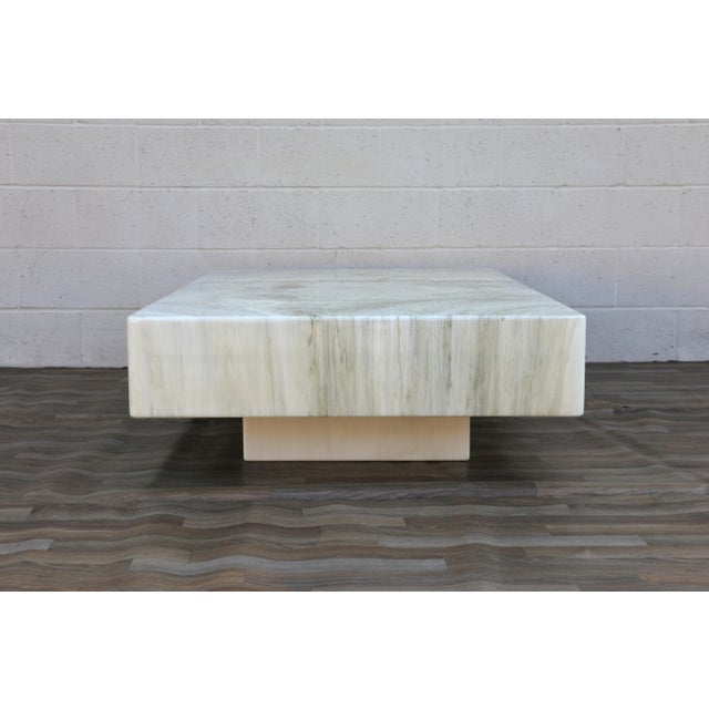 Vintage 1970s Italian Faux Marble Coffee Table | Willy Rizzo Mid-Century Modern For Sale - Image 16 of 18