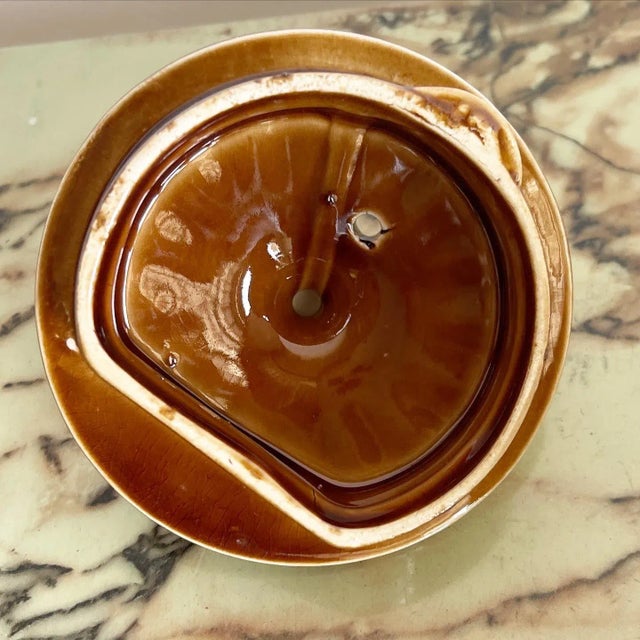 English Mid Century Brown Pottery Tea Pot “Leaf” For Sale In Miami - Image 6 of 8