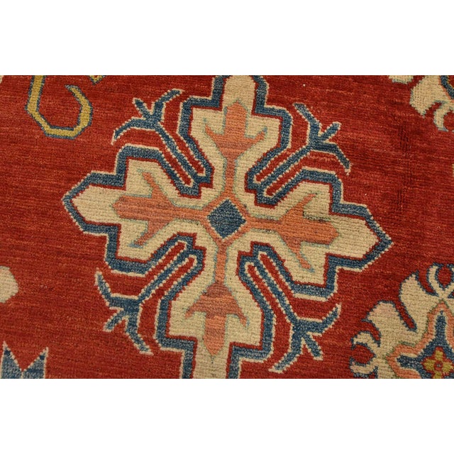 2020s Kazak Rug 8’6” X 13’4” Red Wool Tribal Hand-Knotted Oriental Carpet For Sale - Image 5 of 15