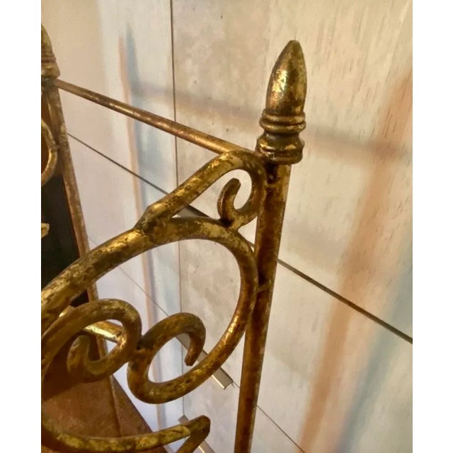 1930s Hollywood Regency Gold Iron Towel Rack For Sale In Chicago - Image 6 of 10