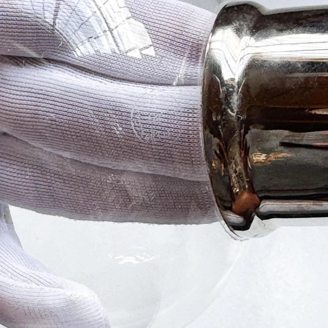 Baccarat Vintage Baccarat Crystal Hurricane Lamps: Mid-Century Modern Candle Holders, Set of 2 For Sale - Image 4 of 4