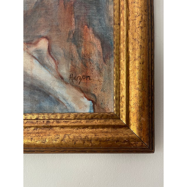 1970s Vintage Nude Painting on Canvas, Framed For Sale - Image 4 of 10