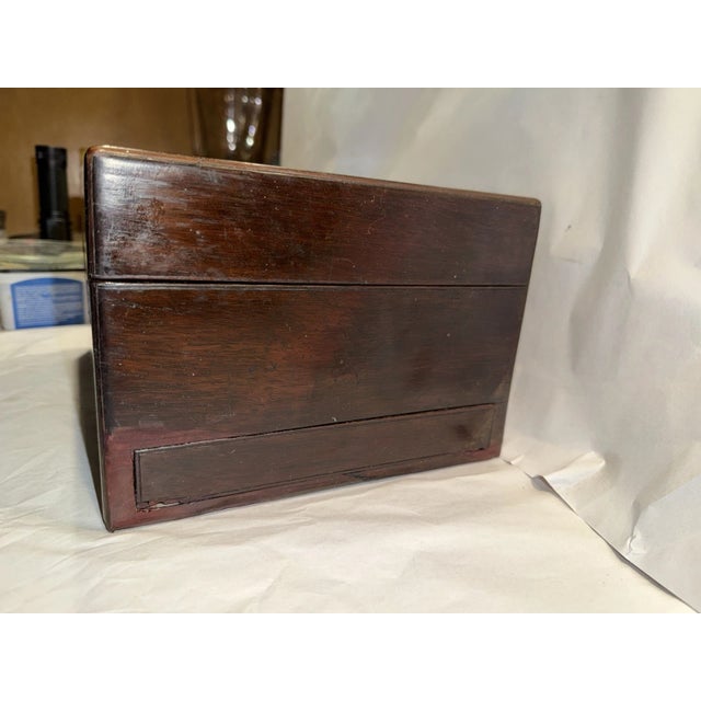 19th Century English Writing or Sewing Box With Pearl Inlay & Hidden Compartment For Sale - Image 11 of 13