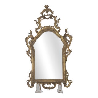 Antique Louis XV Wooden Mirror For Sale