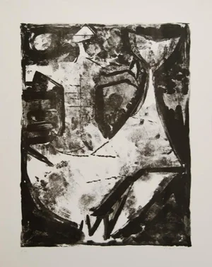 Idea of a Knight - Original b/w lithograph - 1965 1965