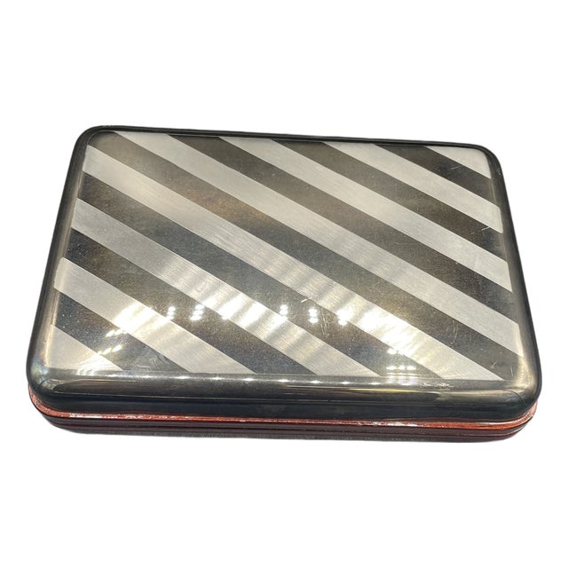 Giulio Benvenuti Vintage Italian Silver Plate Wood Lined Box For Sale
