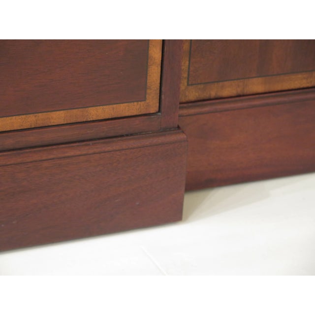 Baker Furniture Company 1990s Vintage Baker Inlaid Mahogany 4 Door English Style Breakfront For Sale - Image 4 of 12