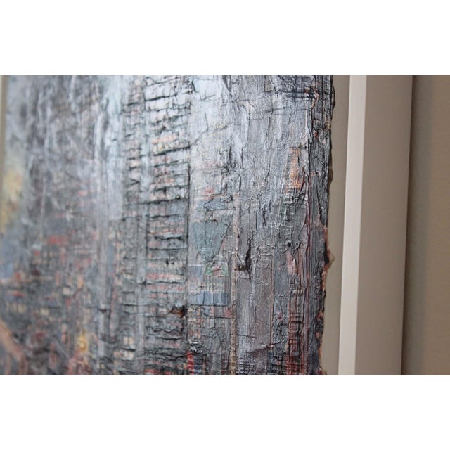 Early 21st Century Nighttide by Josh George | Mixed media on wood panel cityscape with skyscrapers at night For Sale - Image 5 of 5