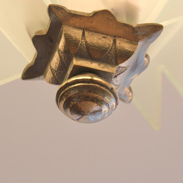 Silver French Art Deco Pendant Lamp, 1930s For Sale - Image 8 of 9