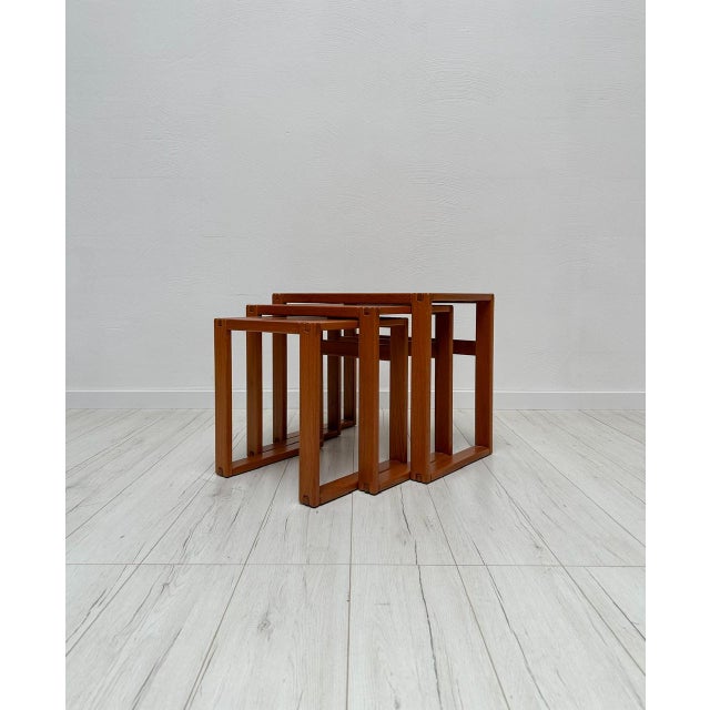 Vintage Mid-Century Danish Teak Nesting Coffee Side Tables, 1970s, Set of 3 For Sale - Image 6 of 6