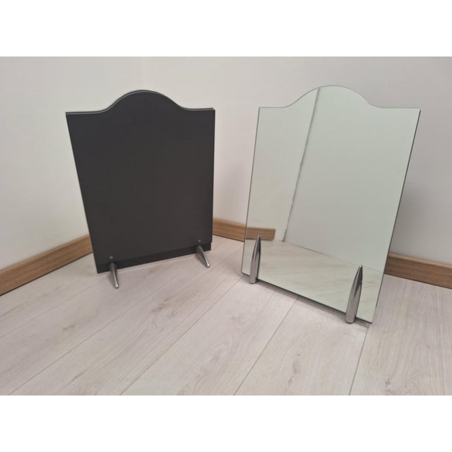 1980s Shark Table Mirrors with Chromed Brass Feet from Philippe Starck, 1980s, Set of 2 For Sale - Image 5 of 8