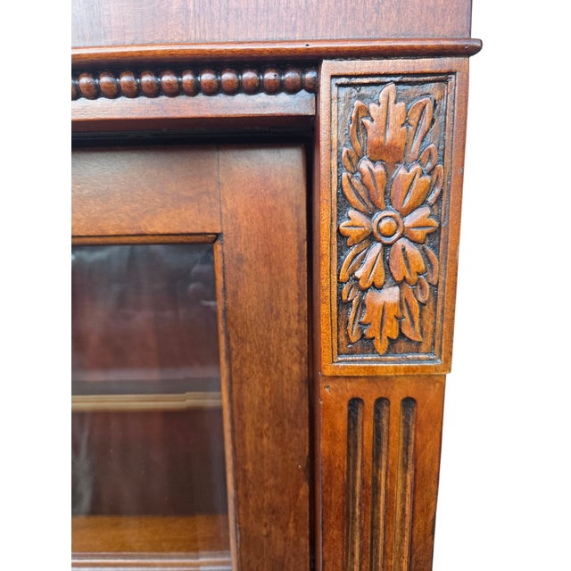1990s Ethan Allen Townhouse Sliding Door China Cabinet Display Curio Bookcase Hutch For Sale - Image 13 of 18