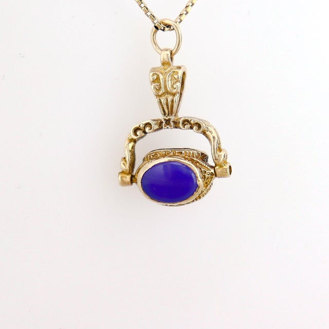 Metal Victorian Style 10k Gold Triple Seal Watch Fob Charm For Sale - Image 7 of 18