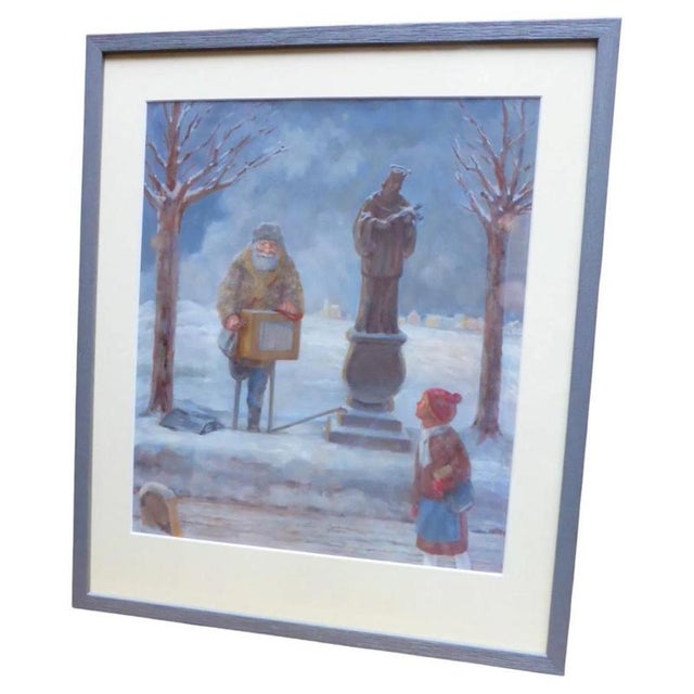 Joseph Otto Flatter, Walk in the Park, 1960s, Watercolor on Paper, Framed For Sale - Image 13 of 13