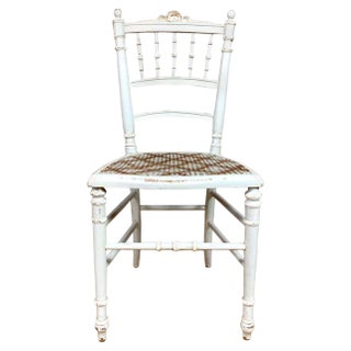 Louis XVI Chair in Light Grey Wood For Sale